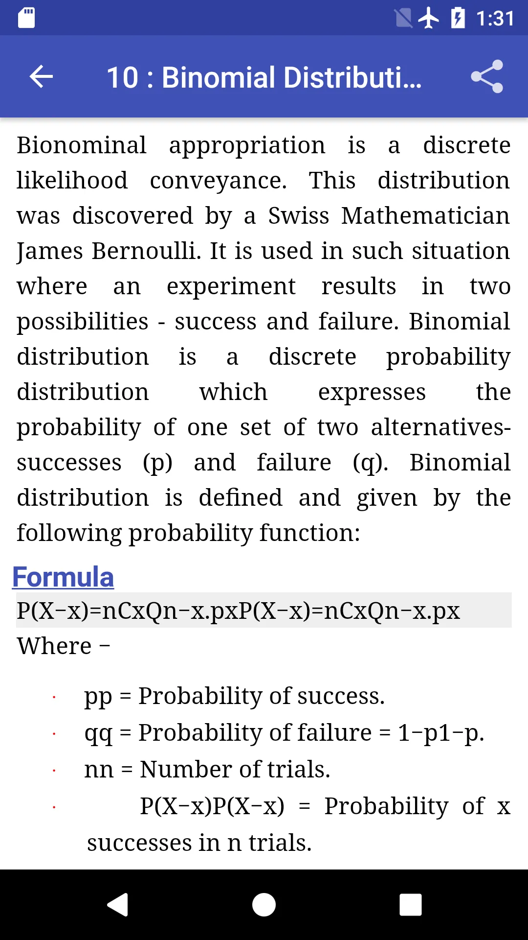 Learn Statistics Offline | Indus Appstore | Screenshot