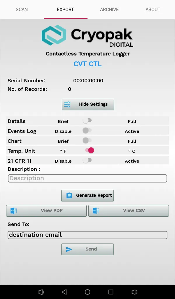 Cryopak Contact-less Logger (C | Indus Appstore | Screenshot