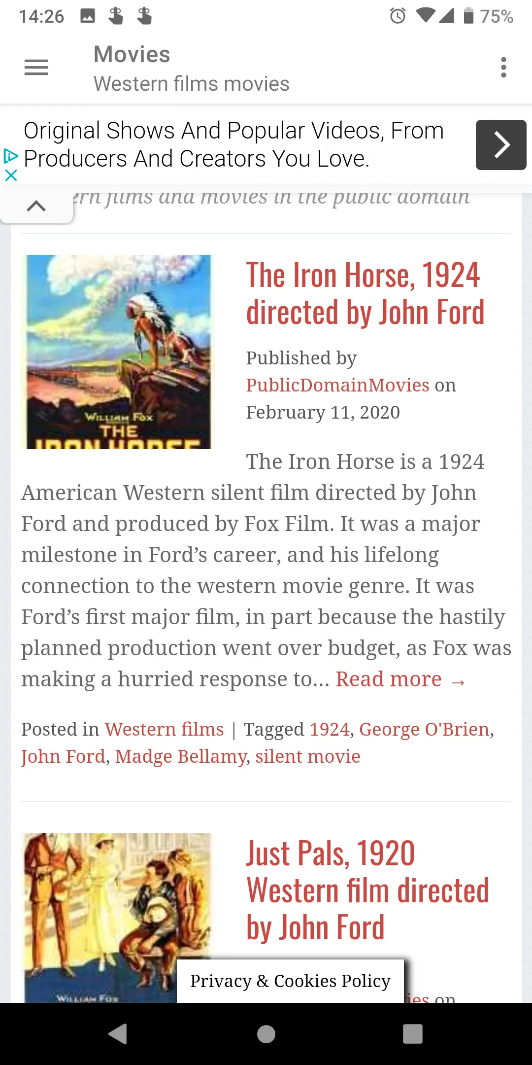 Westerns Movies App | Indus Appstore | Screenshot