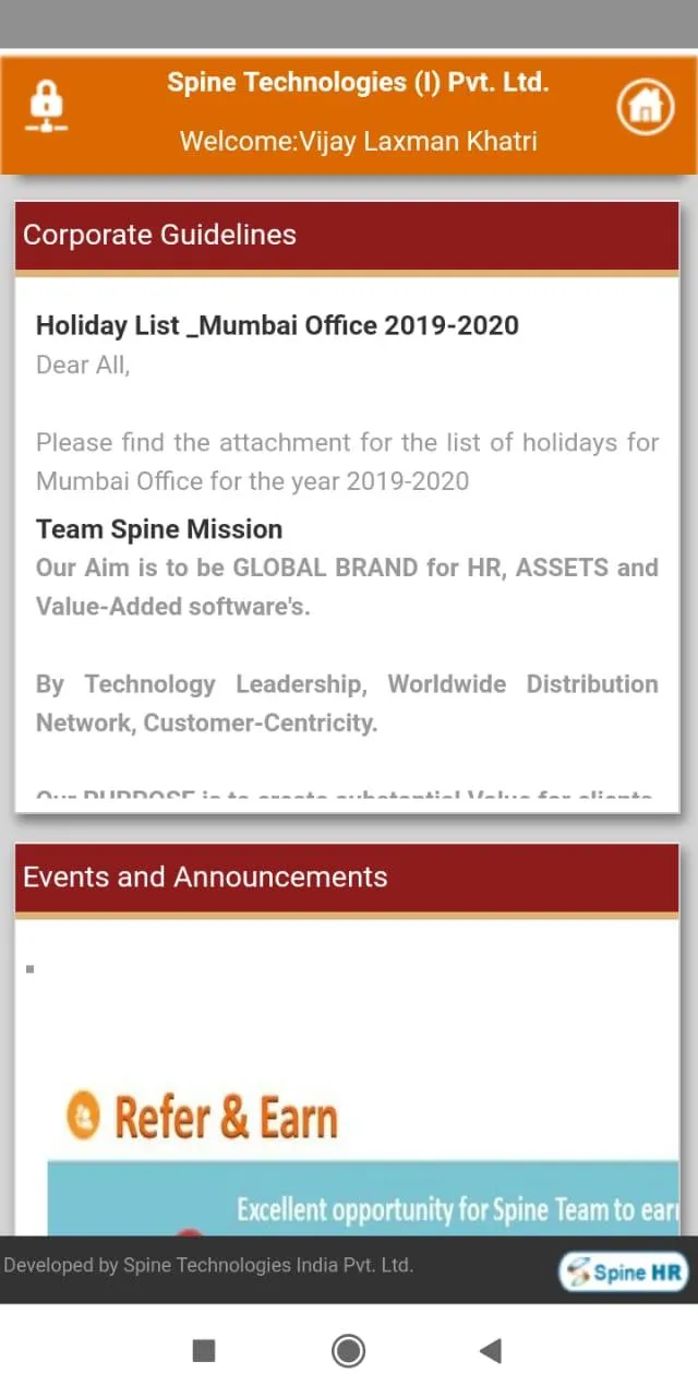 SpineHR | Indus Appstore | Screenshot