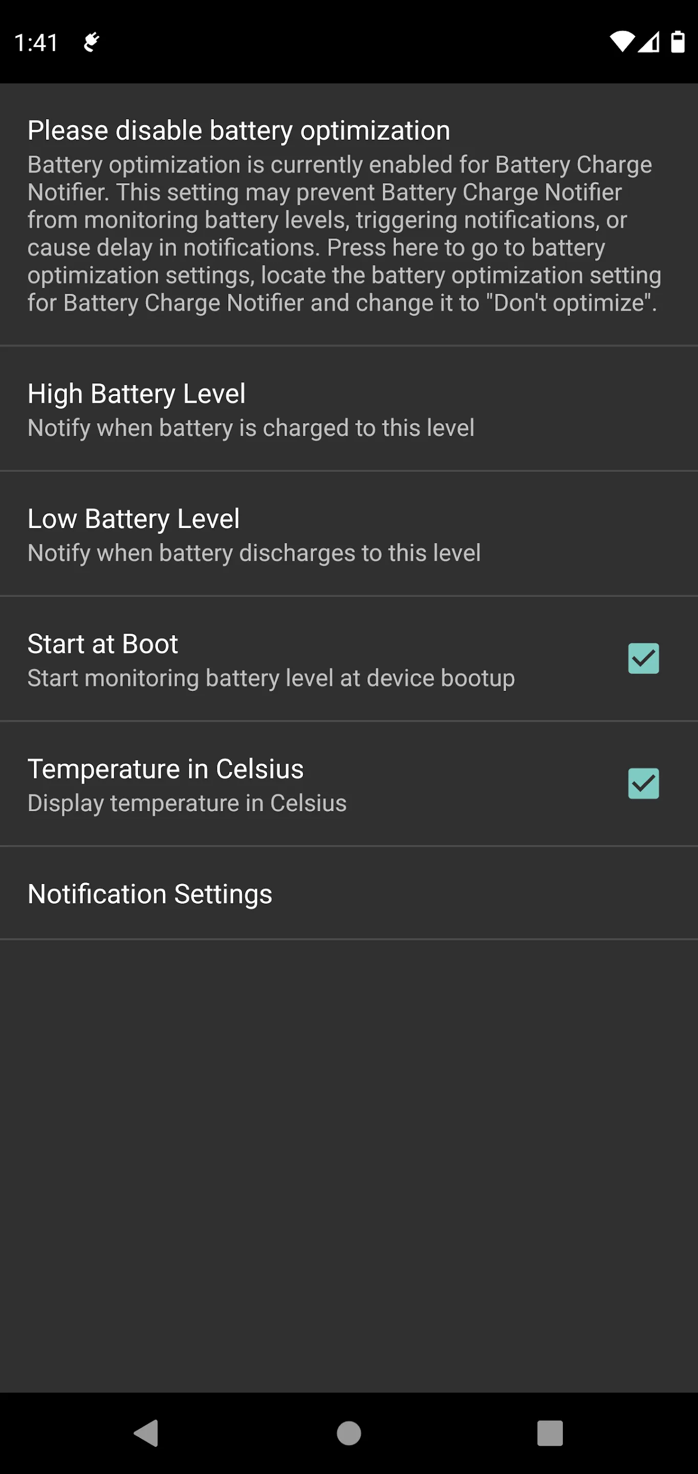 Battery Charge Notifier | Indus Appstore | Screenshot