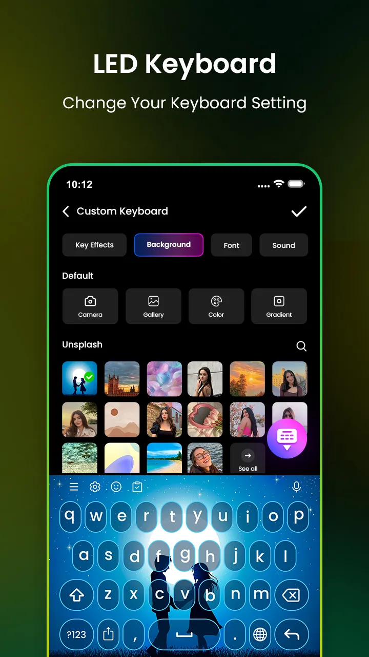 Neon LED Keyboard: RGB & Emoji | Indus Appstore | Screenshot