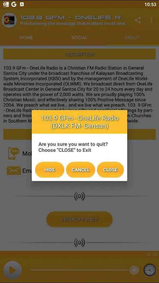 103.9 GFm - OneLife Radio (DXL | Indus Appstore | Screenshot