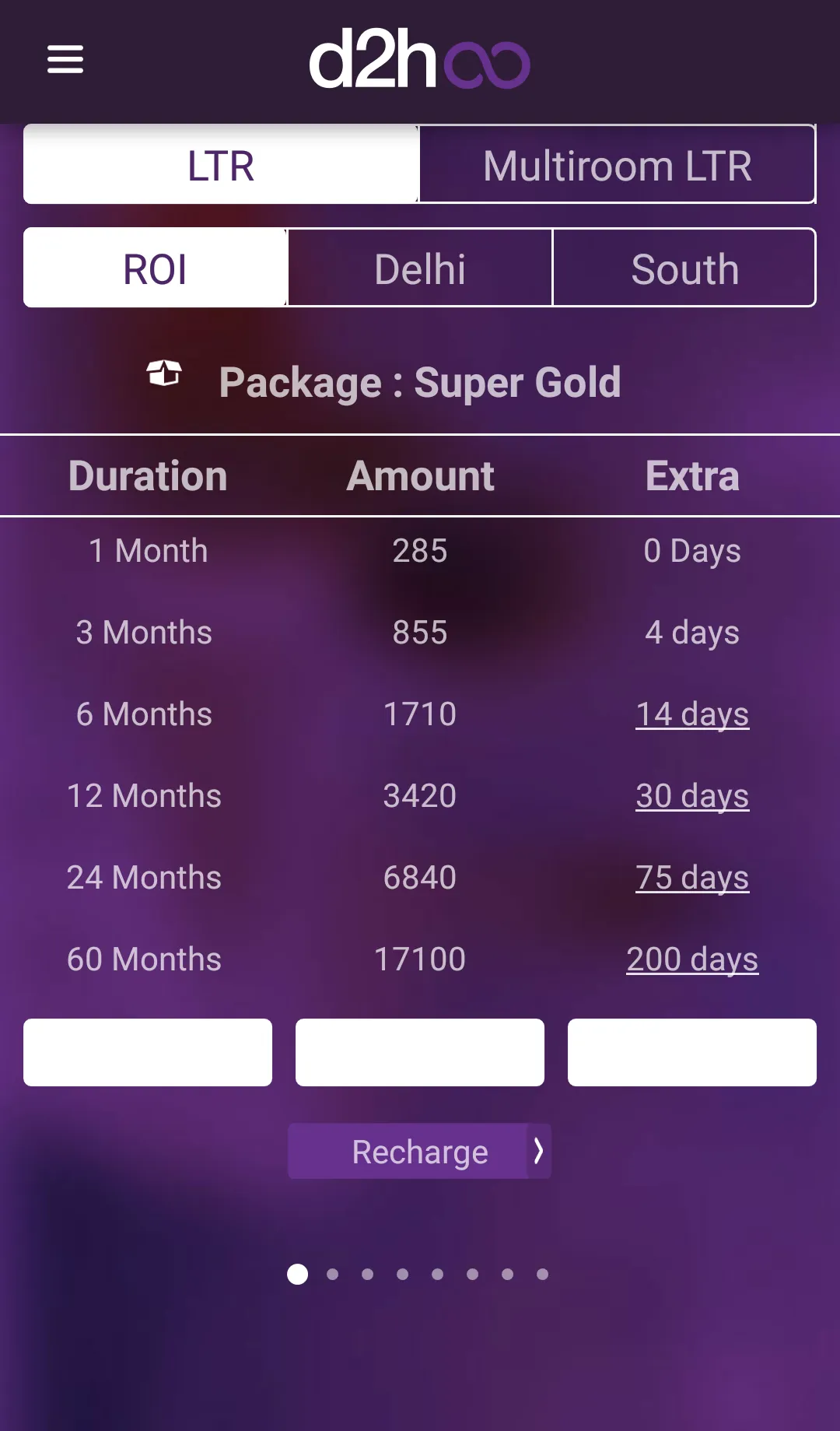 d2h infinity: Recharge & Packs | Indus Appstore | Screenshot