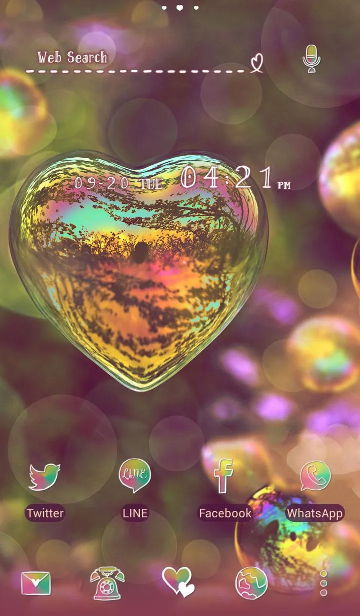 Heart Bubble Theme +HOME | Indus Appstore | Screenshot