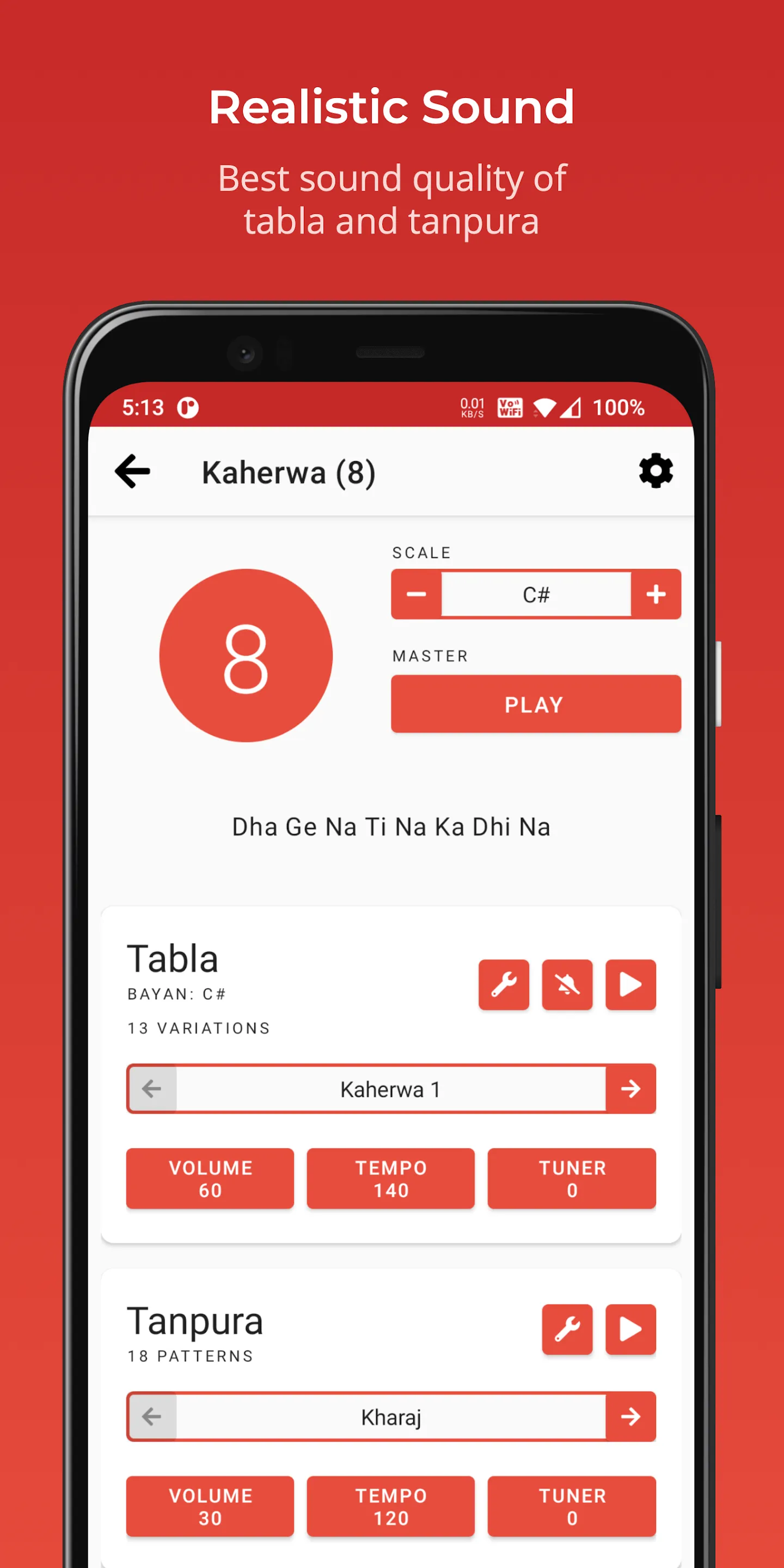 Rhythm with Tabla & Tanpura | Indus Appstore | Screenshot