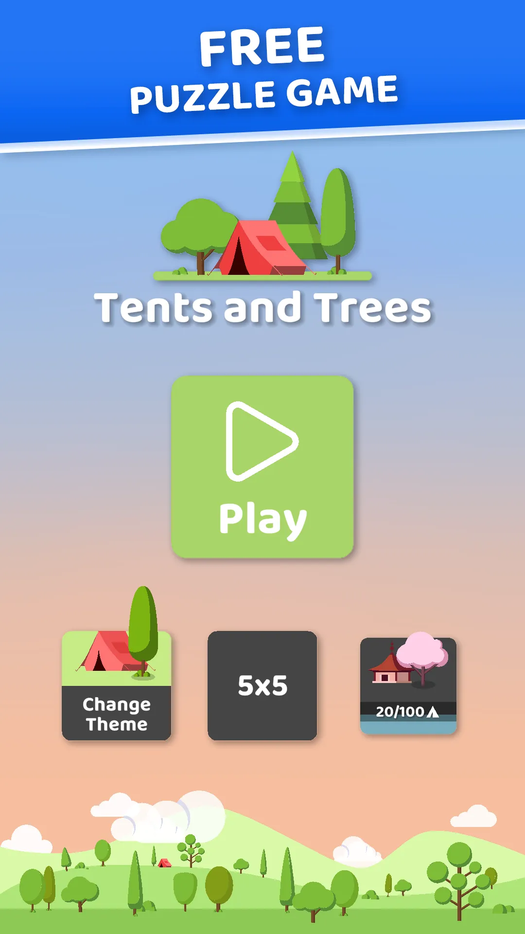 Tents and Trees: Puzzle game | Indus Appstore | Screenshot