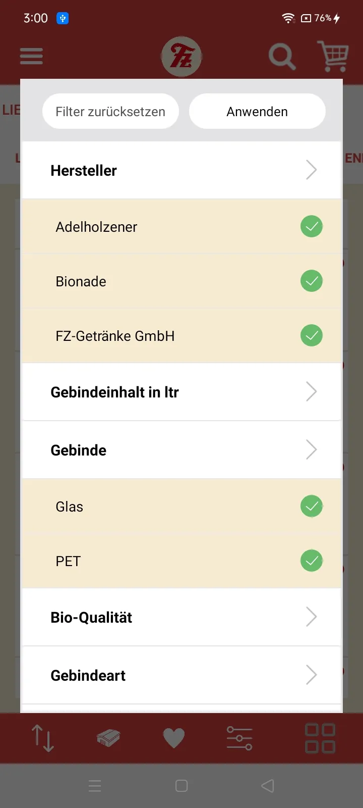 FZ-Getränke | Indus Appstore | Screenshot