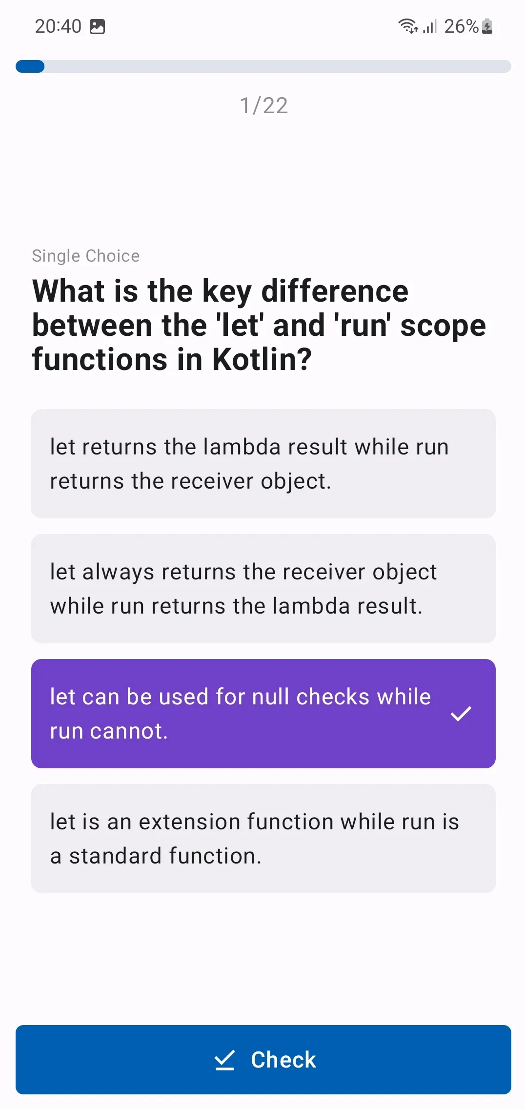 Kozzie - Kotlin/Dev Quizzes | Indus Appstore | Screenshot