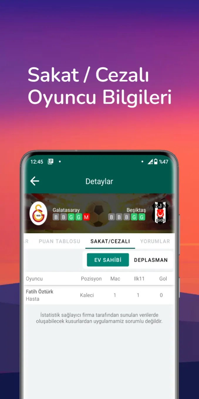 Sportoto Maç İstatistikleri | Indus Appstore | Screenshot