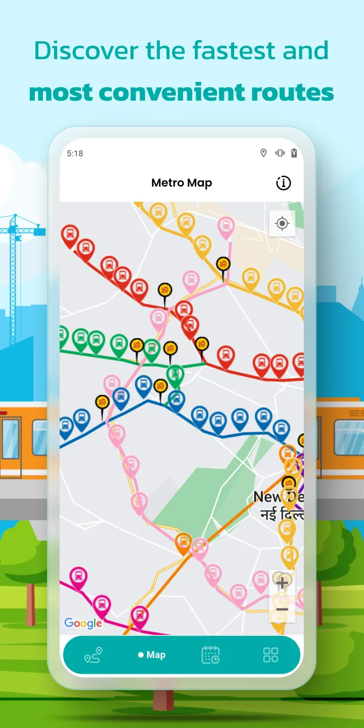 Metro Schedule & Map - Delhi | Indus Appstore | Screenshot