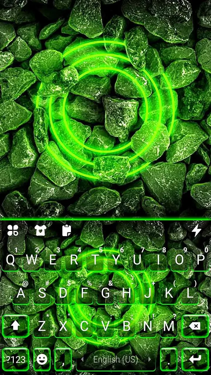 Green Neon Stones Keyboard Bac | Indus Appstore | Screenshot