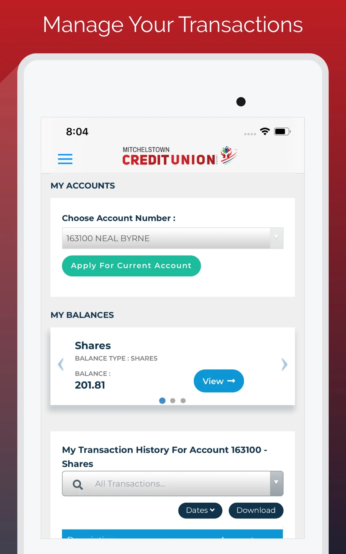 Mitchelstown Credit Union | Indus Appstore | Screenshot