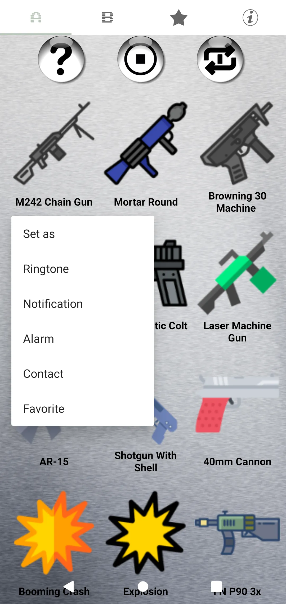 Guns and Explosions Ringtones | Indus Appstore | Screenshot