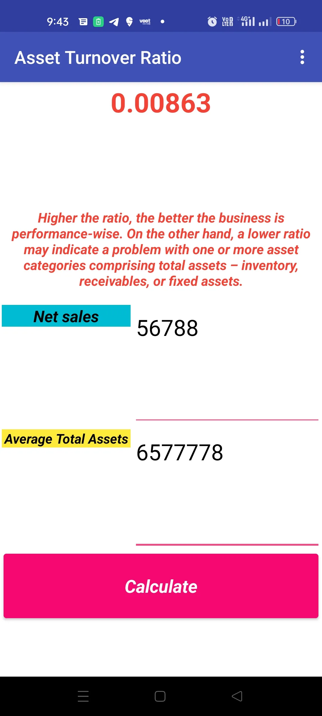 Financial Ratio Calculator | Indus Appstore | Screenshot