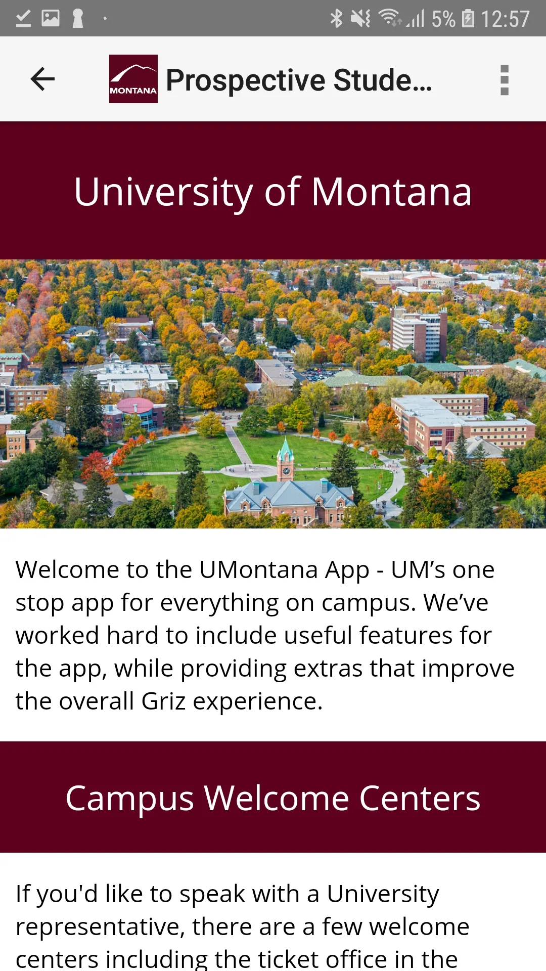 University of Montana | Indus Appstore | Screenshot