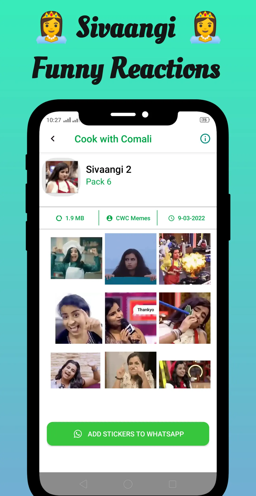 Cook with Comali 3 Stickers | Indus Appstore | Screenshot