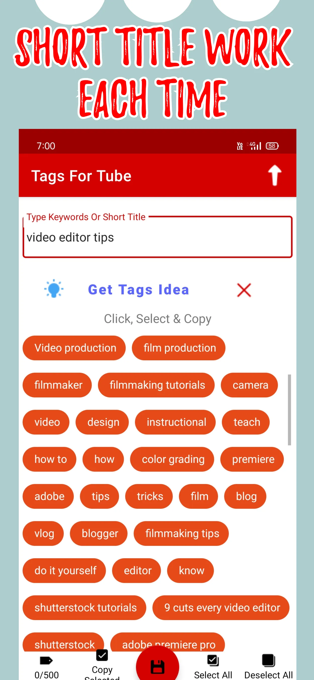 Easy Tag Generator For Video | Indus Appstore | Screenshot