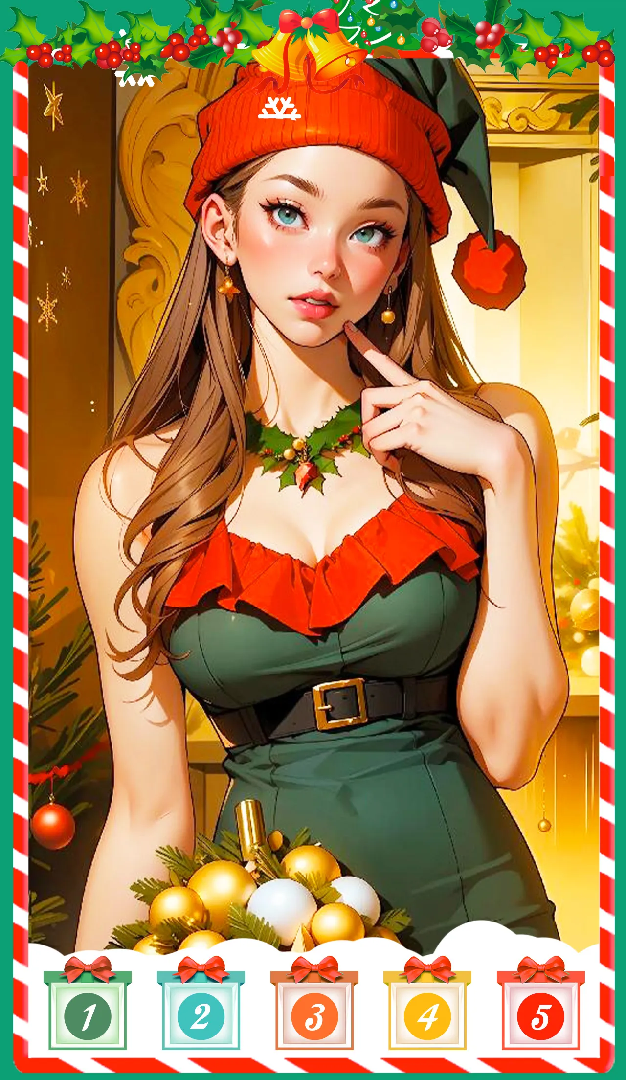 Christmas girl color by number | Indus Appstore | Screenshot