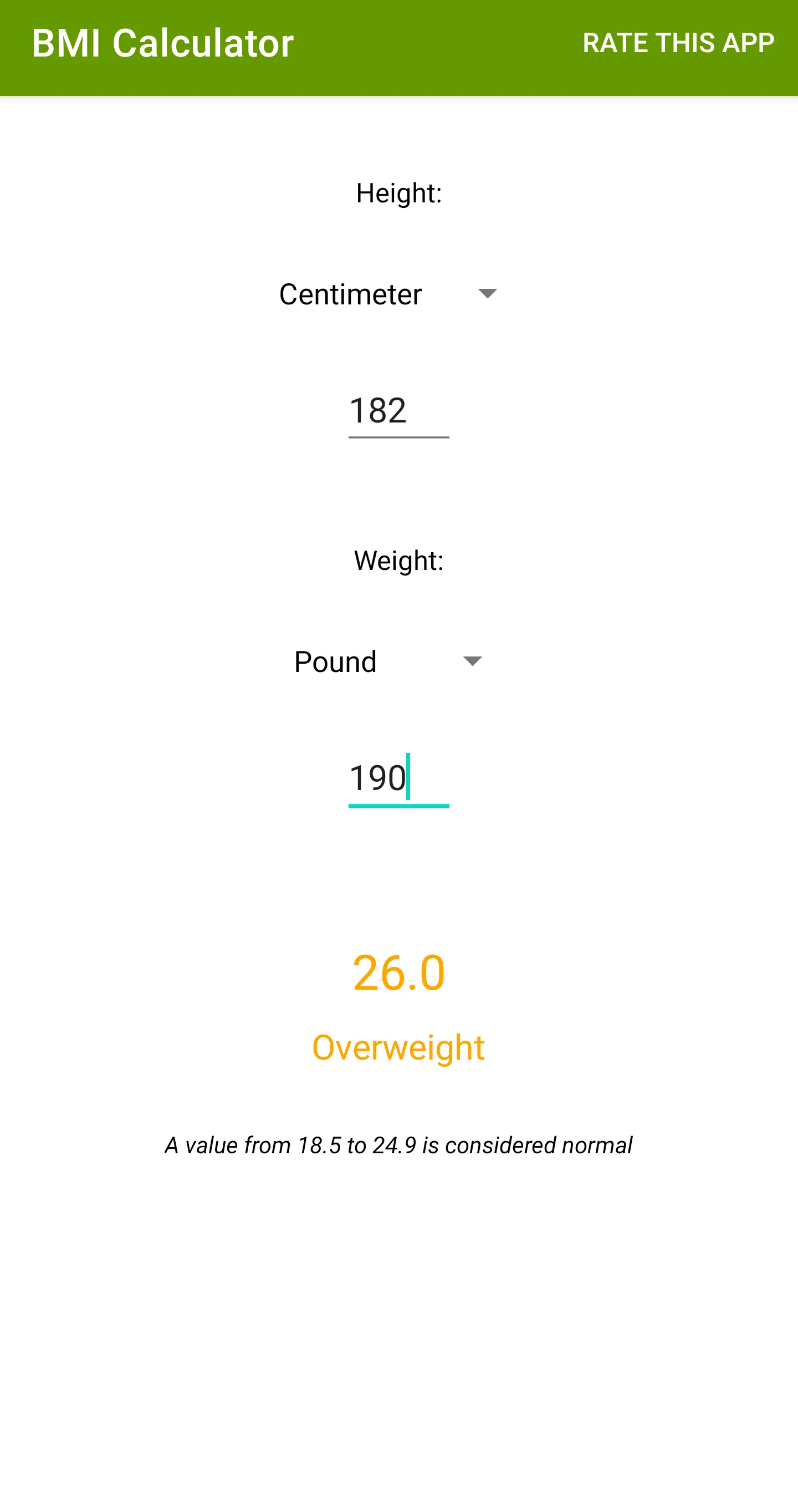 BMI Calculator | Indus Appstore | Screenshot