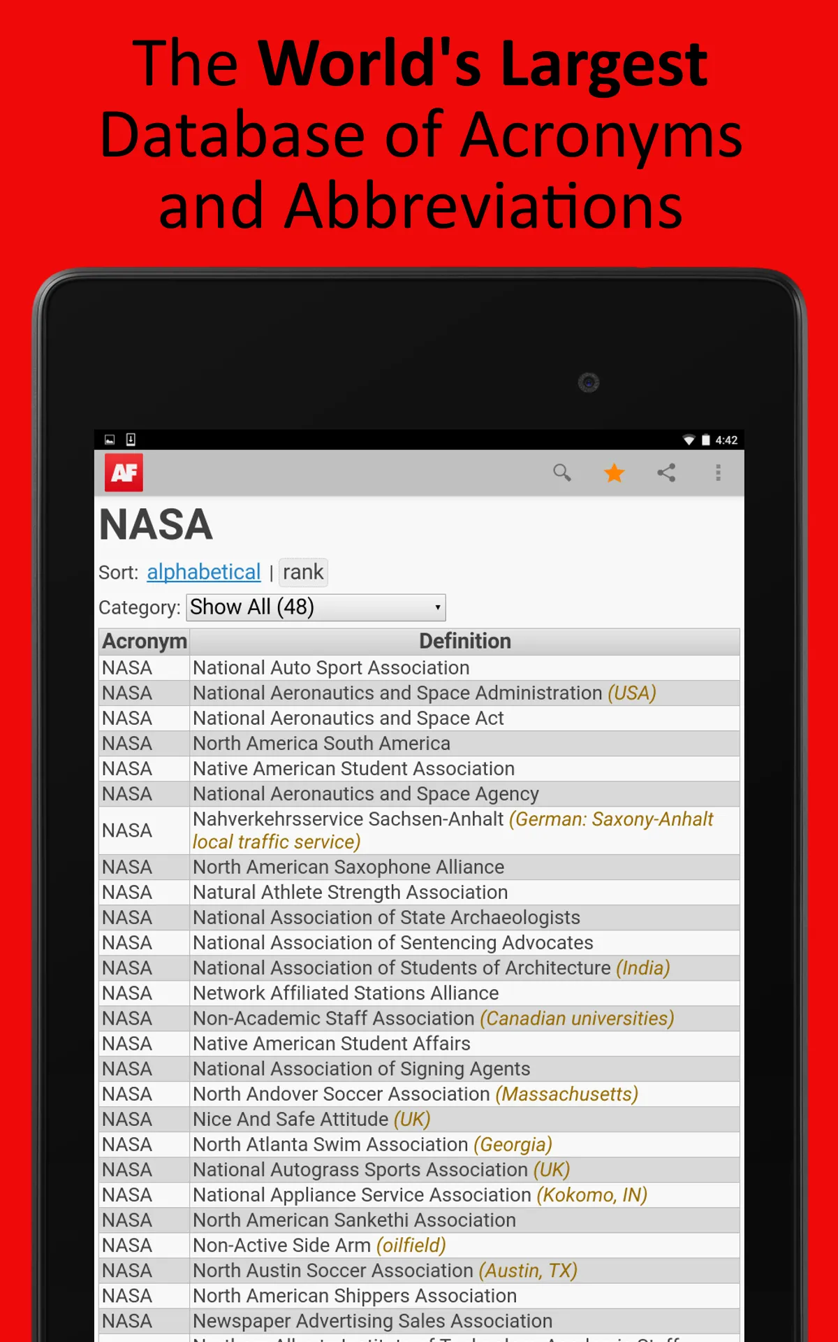 Acronym Finder | Indus Appstore | Screenshot