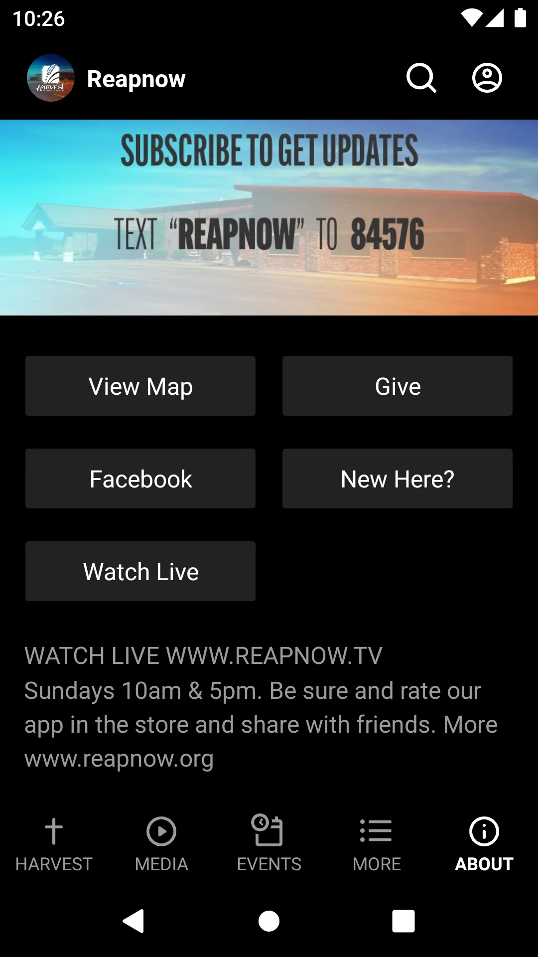 Reapnow HarvestChristianCentre | Indus Appstore | Screenshot