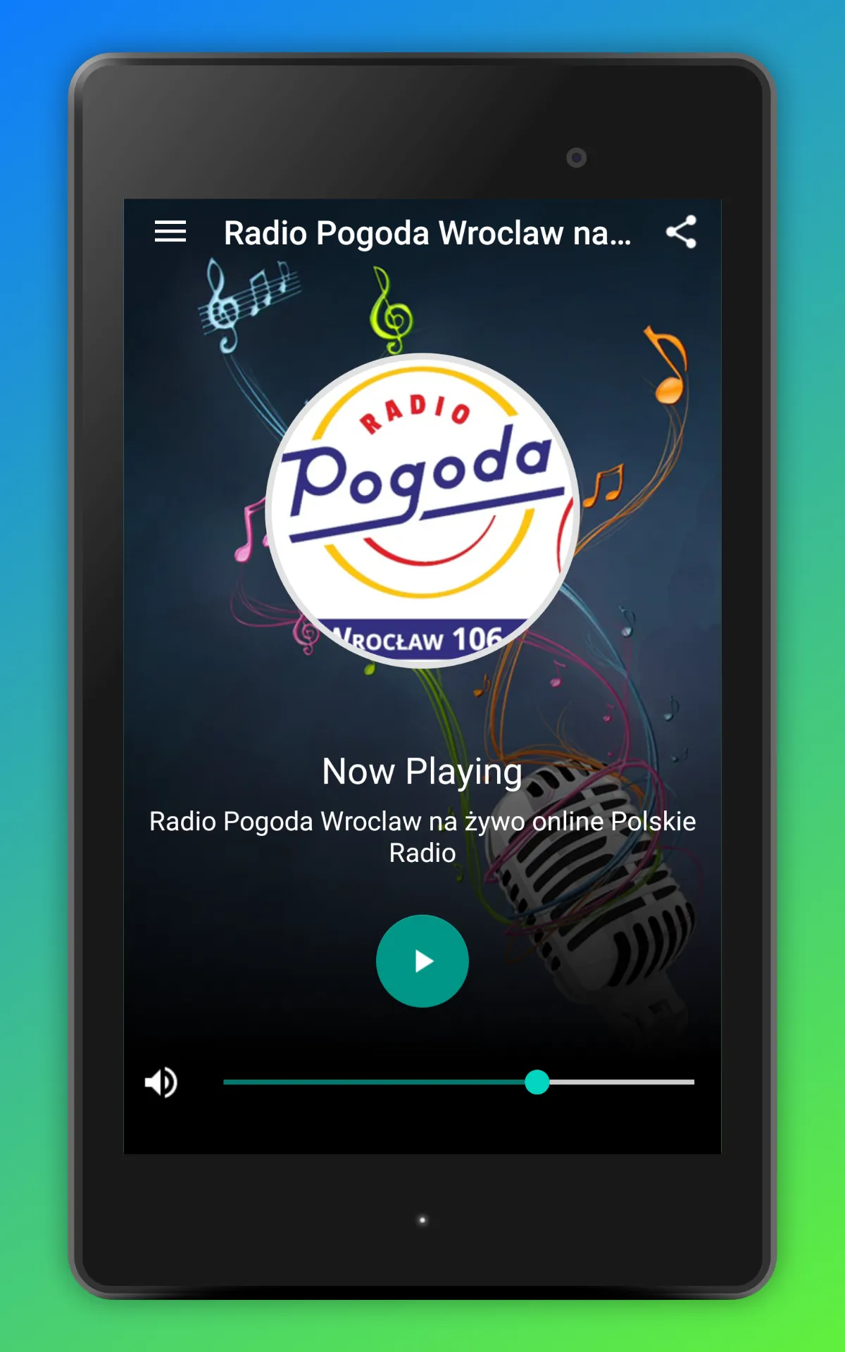 Radio Pogoda Wrocław PL Online | Indus Appstore | Screenshot