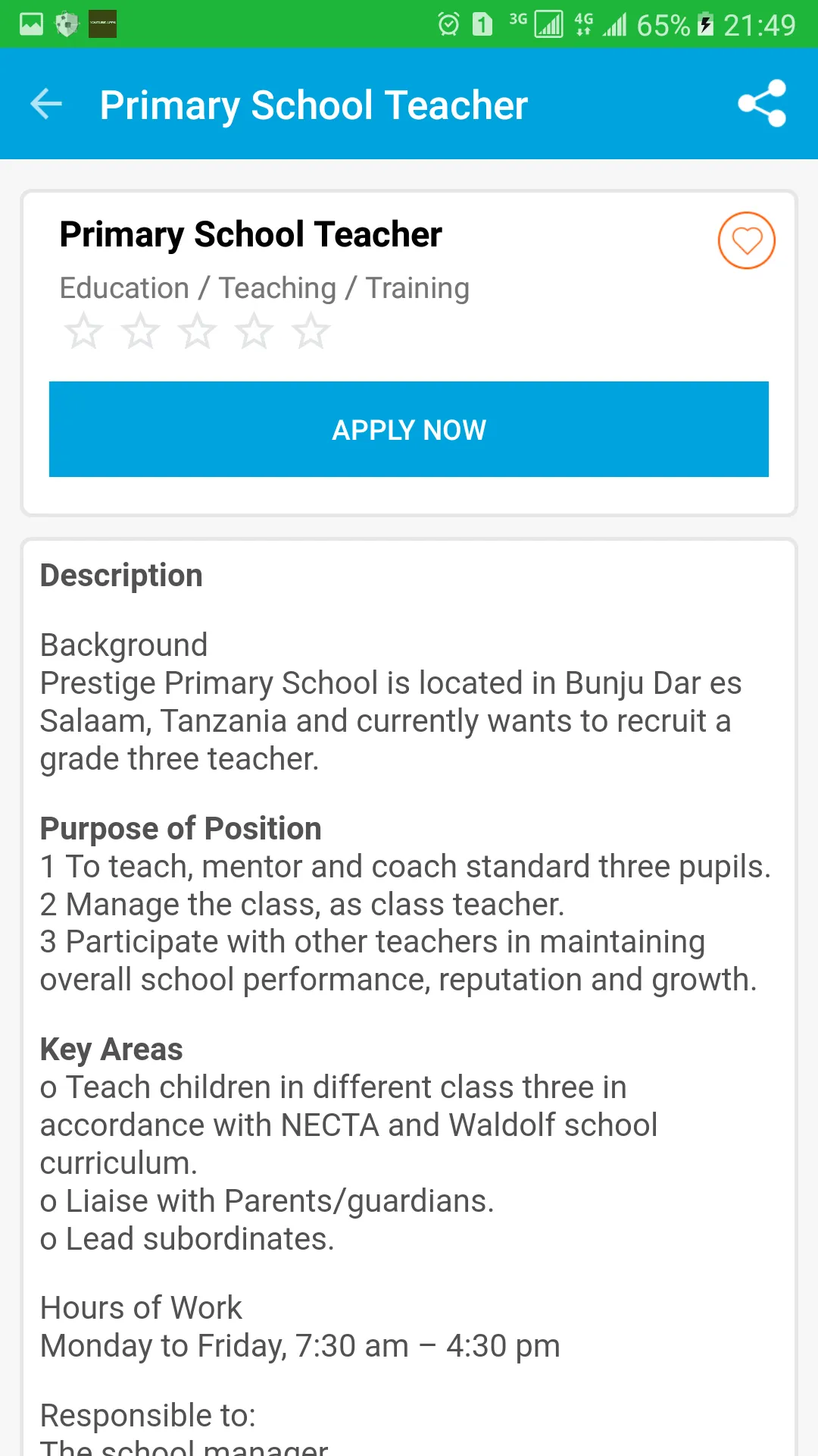 Job in Tanzania | Indus Appstore | Screenshot