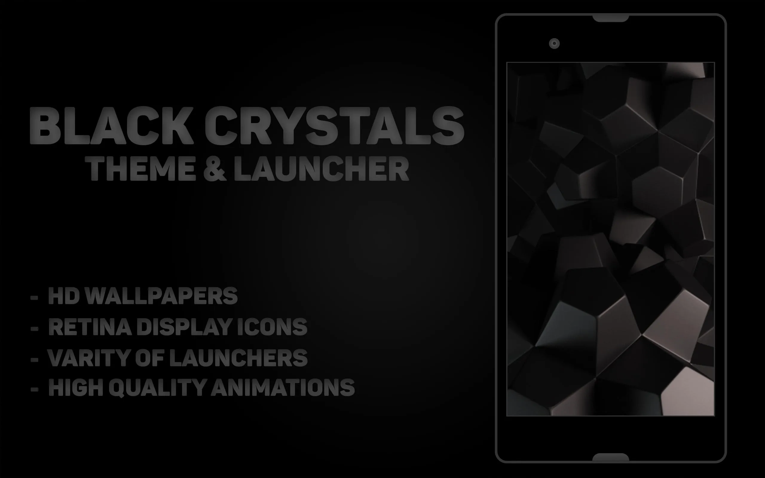 Black Crystal Theme & Launcher | Indus Appstore | Screenshot