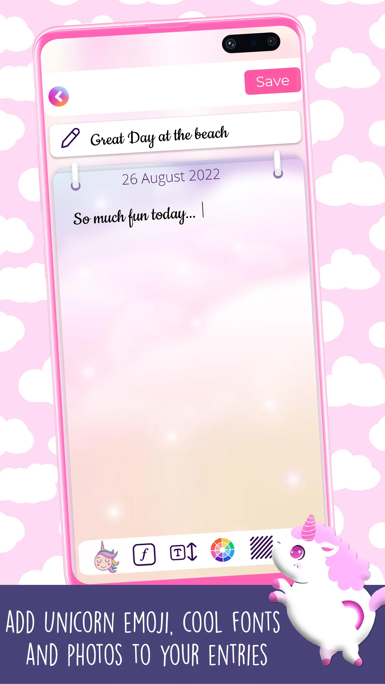 Unicorn Diary With Lock | Indus Appstore | Screenshot