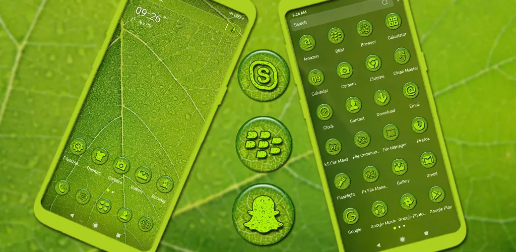 Green Leaf Drop Theme | Indus Appstore | Screenshot