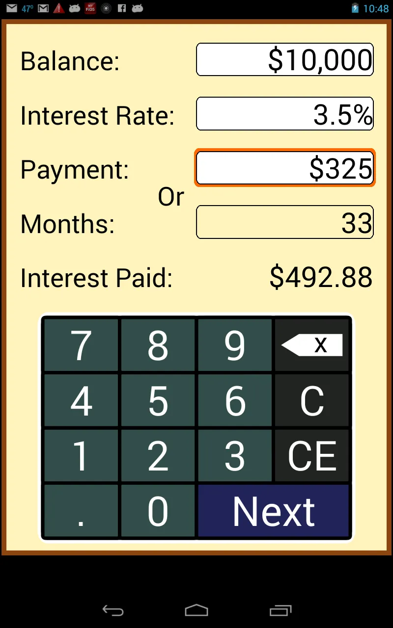 Payoff Calculator | Indus Appstore | Screenshot