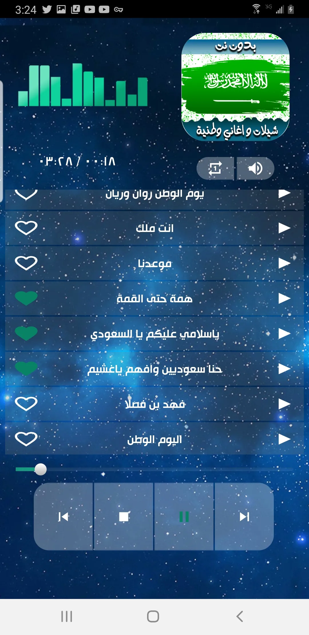 اغاني سعوديه-اليوم الوطني 2024 | Indus Appstore | Screenshot