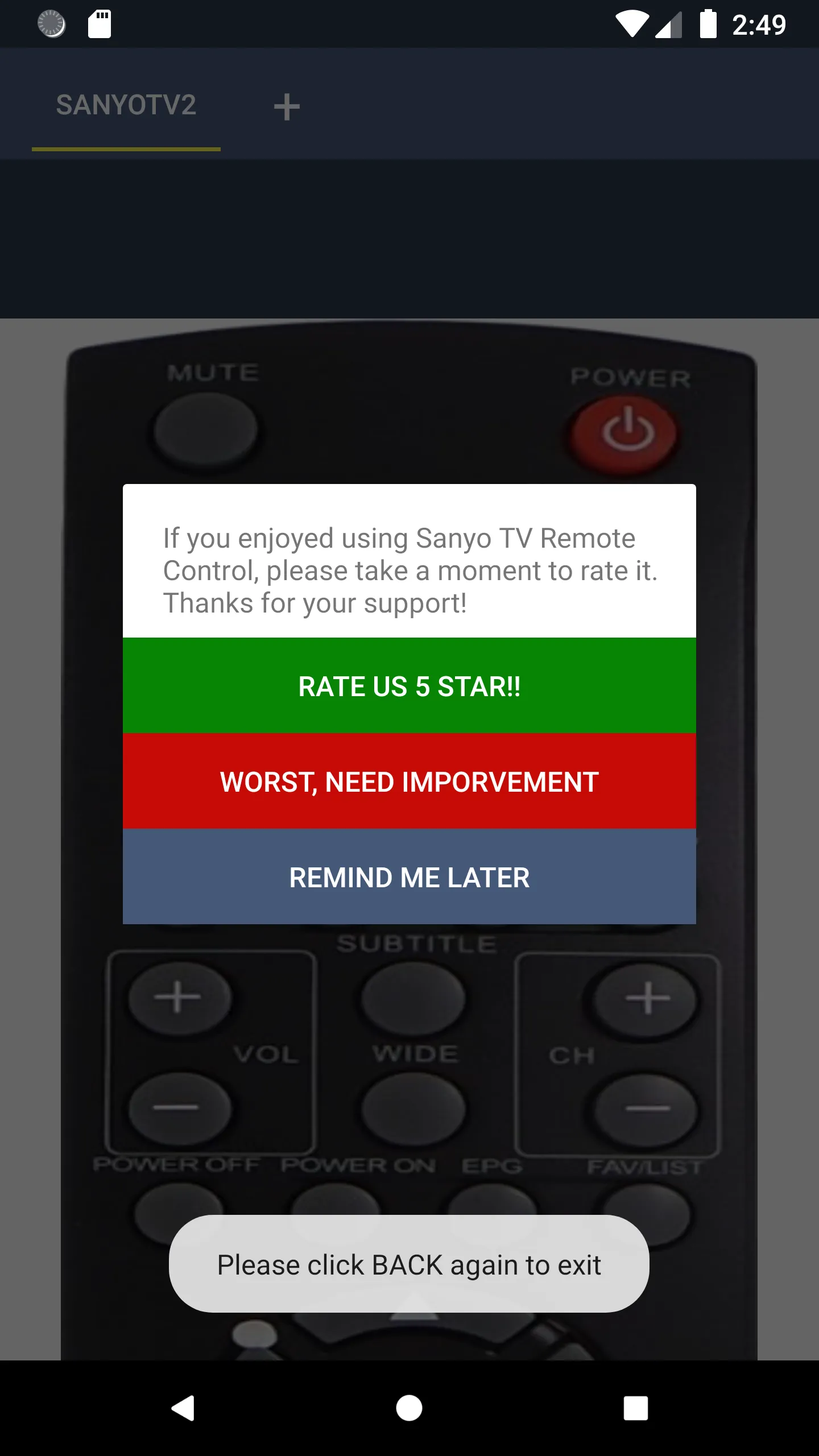 Remote Control For Sanyo TV | Indus Appstore | Screenshot