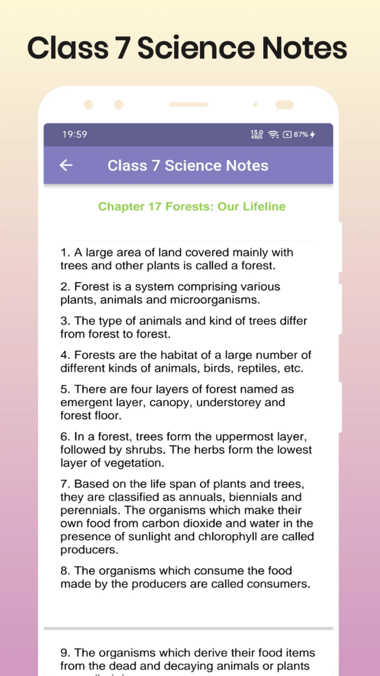 Class 7 Science Notes | Indus Appstore | Screenshot