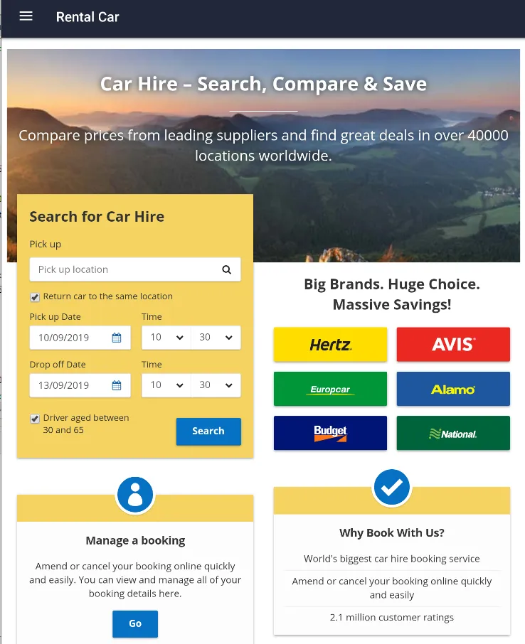 Rental Car | Indus Appstore | Screenshot