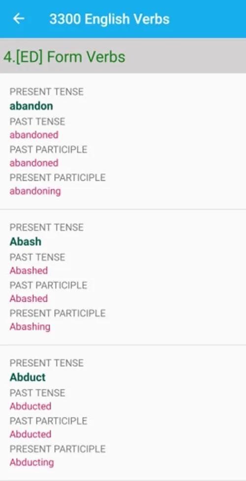 3300 English Verbs - Tenses | Indus Appstore | Screenshot