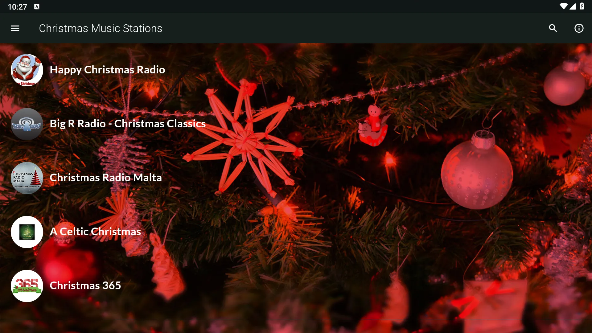 Christmas Music Stations | Indus Appstore | Screenshot