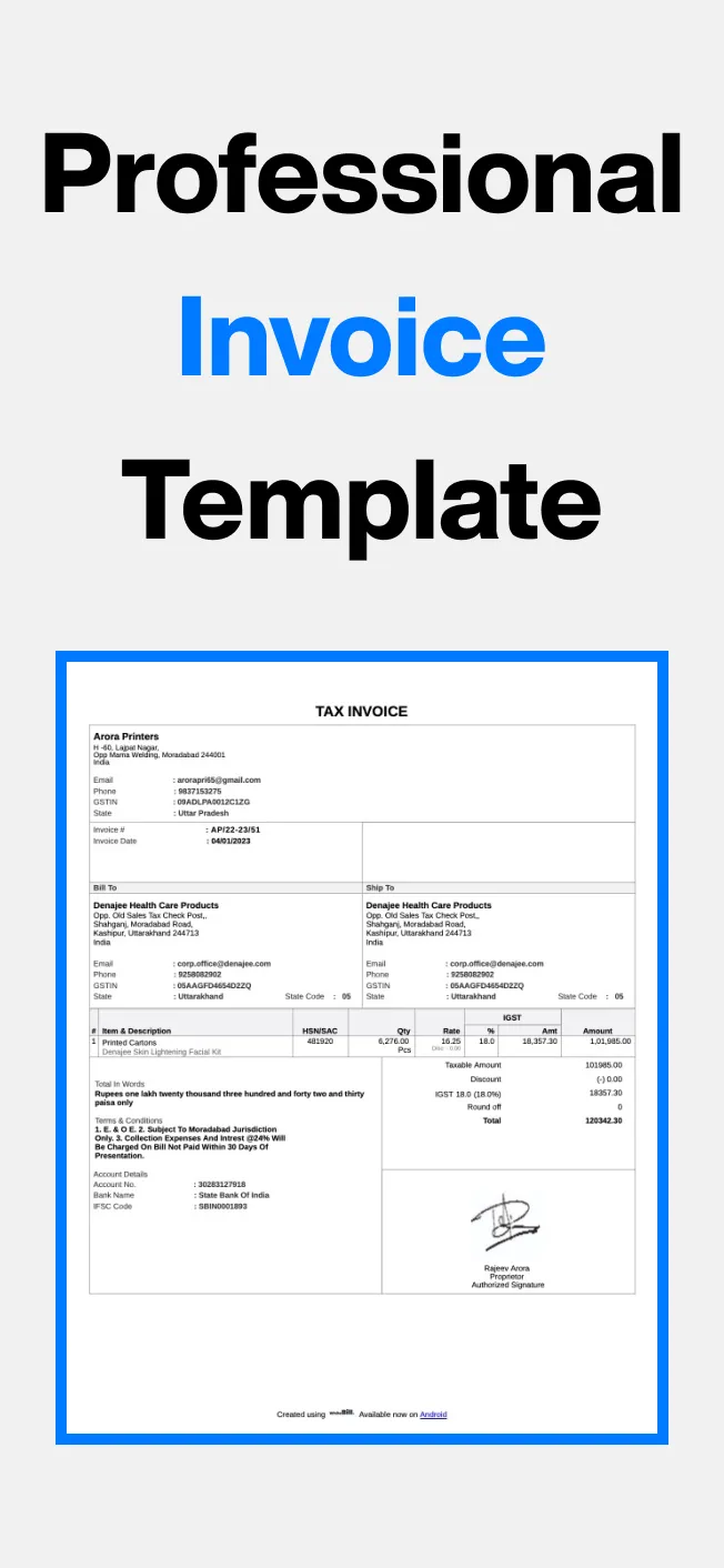 GST Billing Invoice Maker App | Indus Appstore | Screenshot