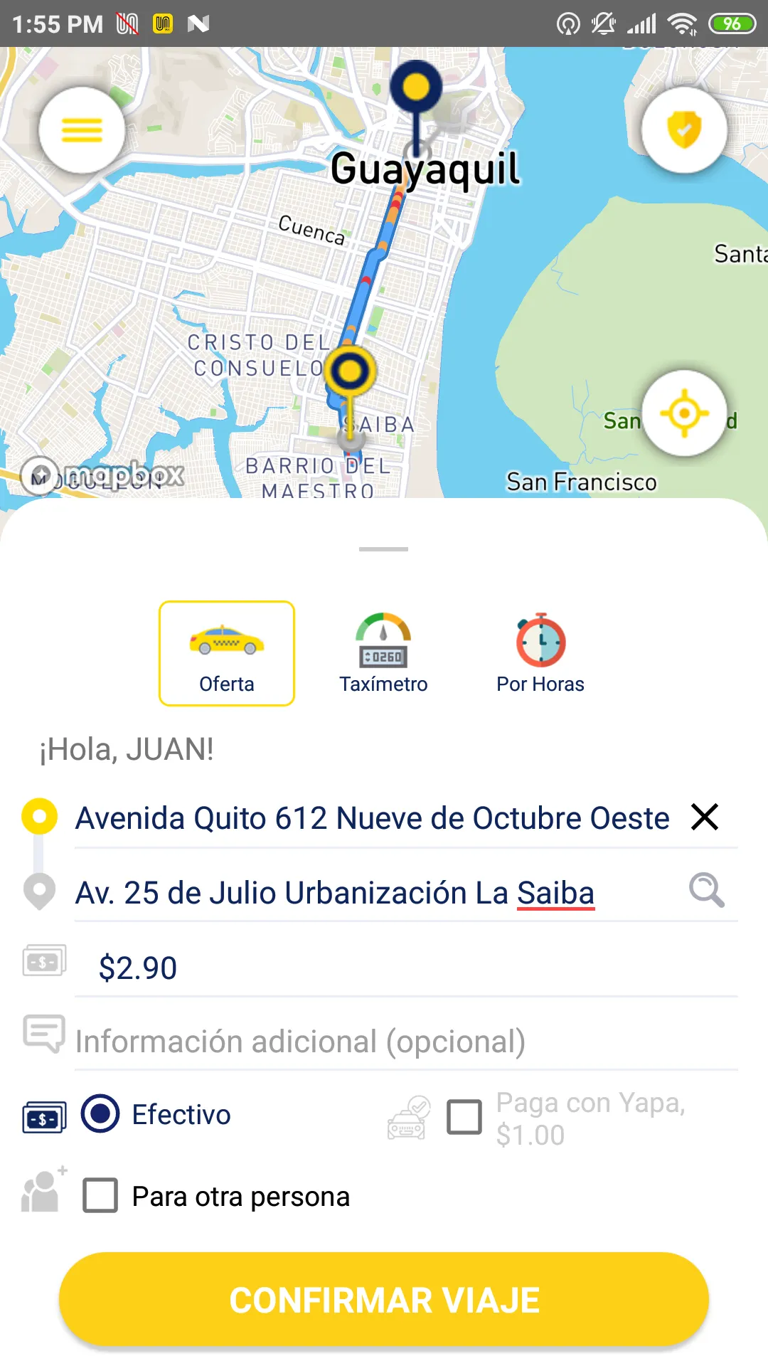 Un taxi - Siempre cerca de ti | Indus Appstore | Screenshot
