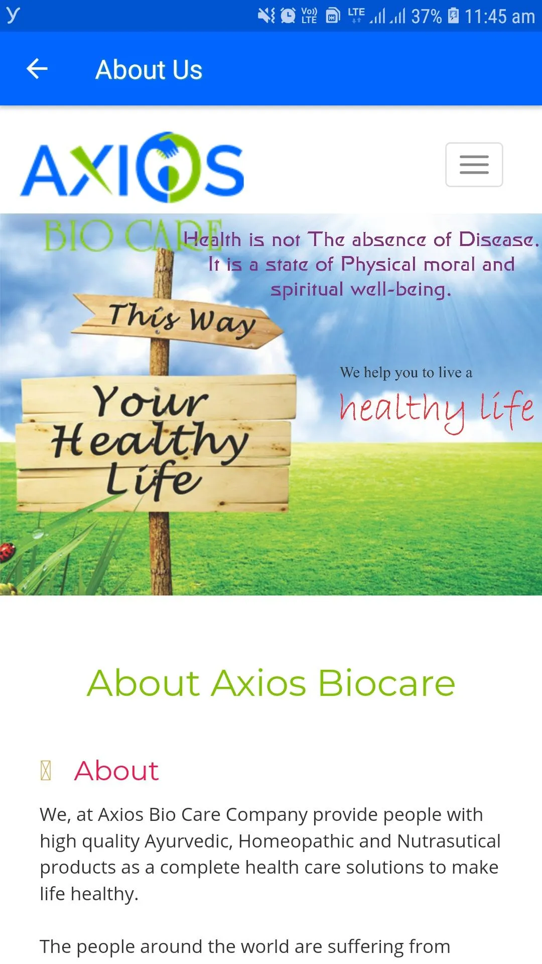 Axios Bio Care | Ayurvedic | Indus Appstore | Screenshot