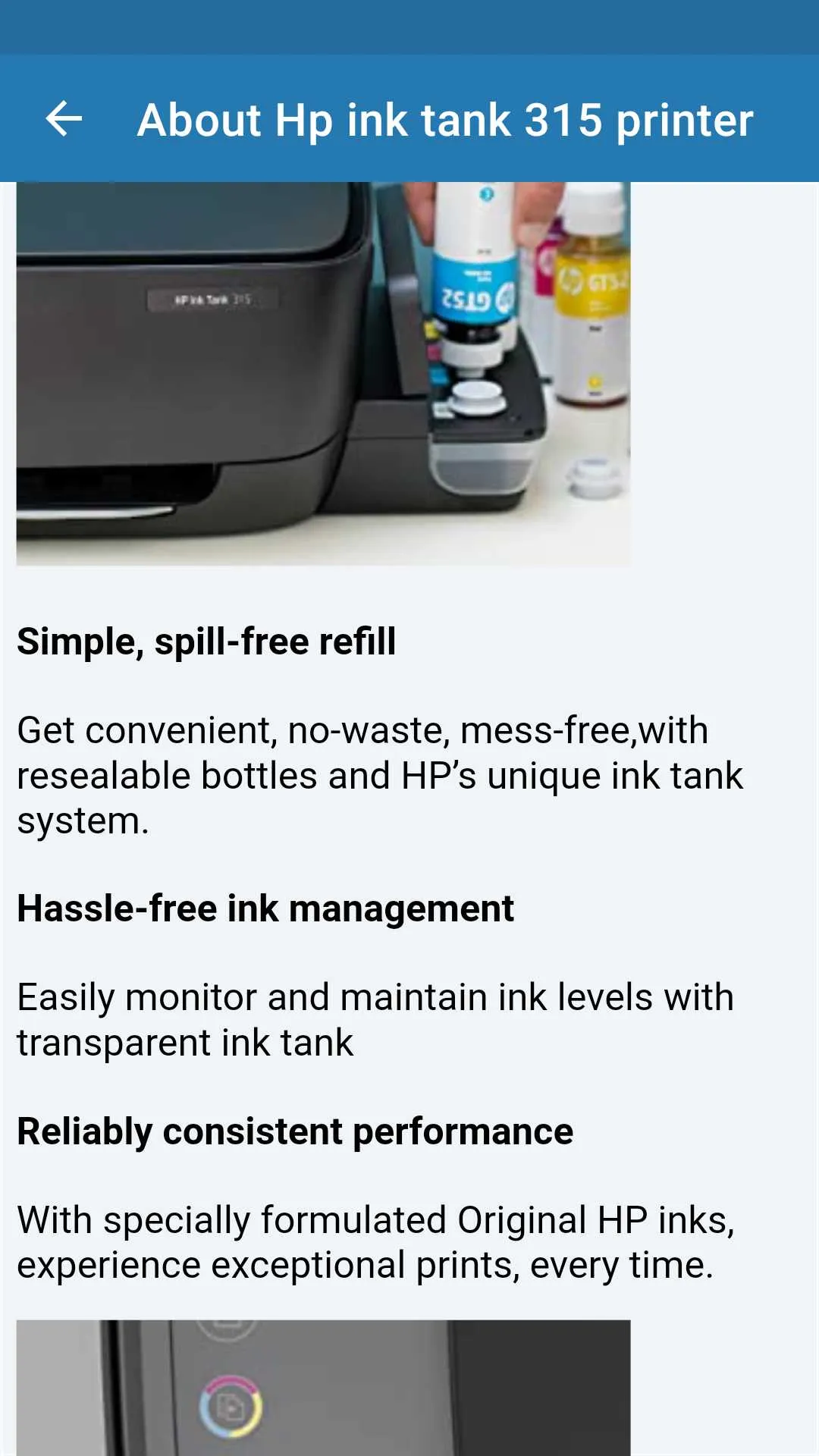 Hp ink tank 315 printer guide | Indus Appstore | Screenshot