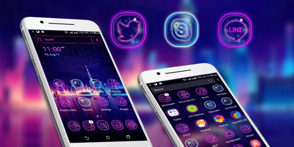 Neon City Launcher Theme | Indus Appstore | Screenshot