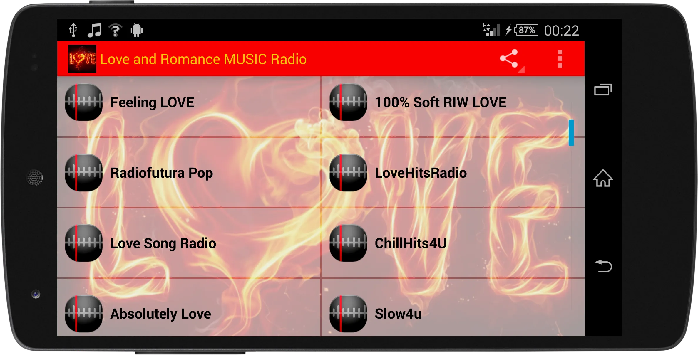 Love and Romance MUSIC Radio | Indus Appstore | Screenshot