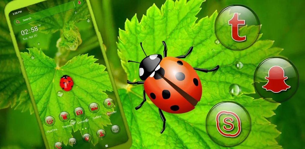 Ladybug Leaf Theme | Indus Appstore | Screenshot