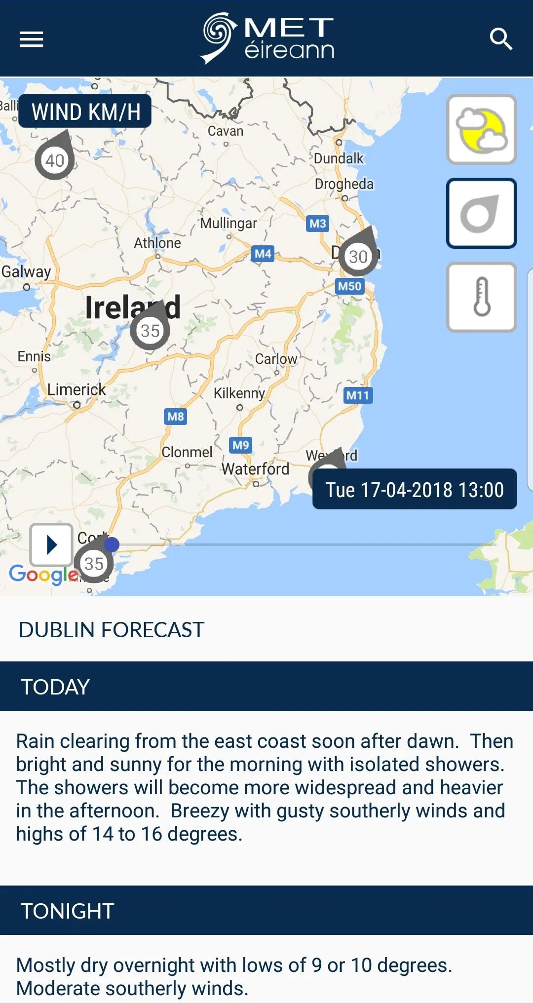 Met Éireann | Indus Appstore | Screenshot