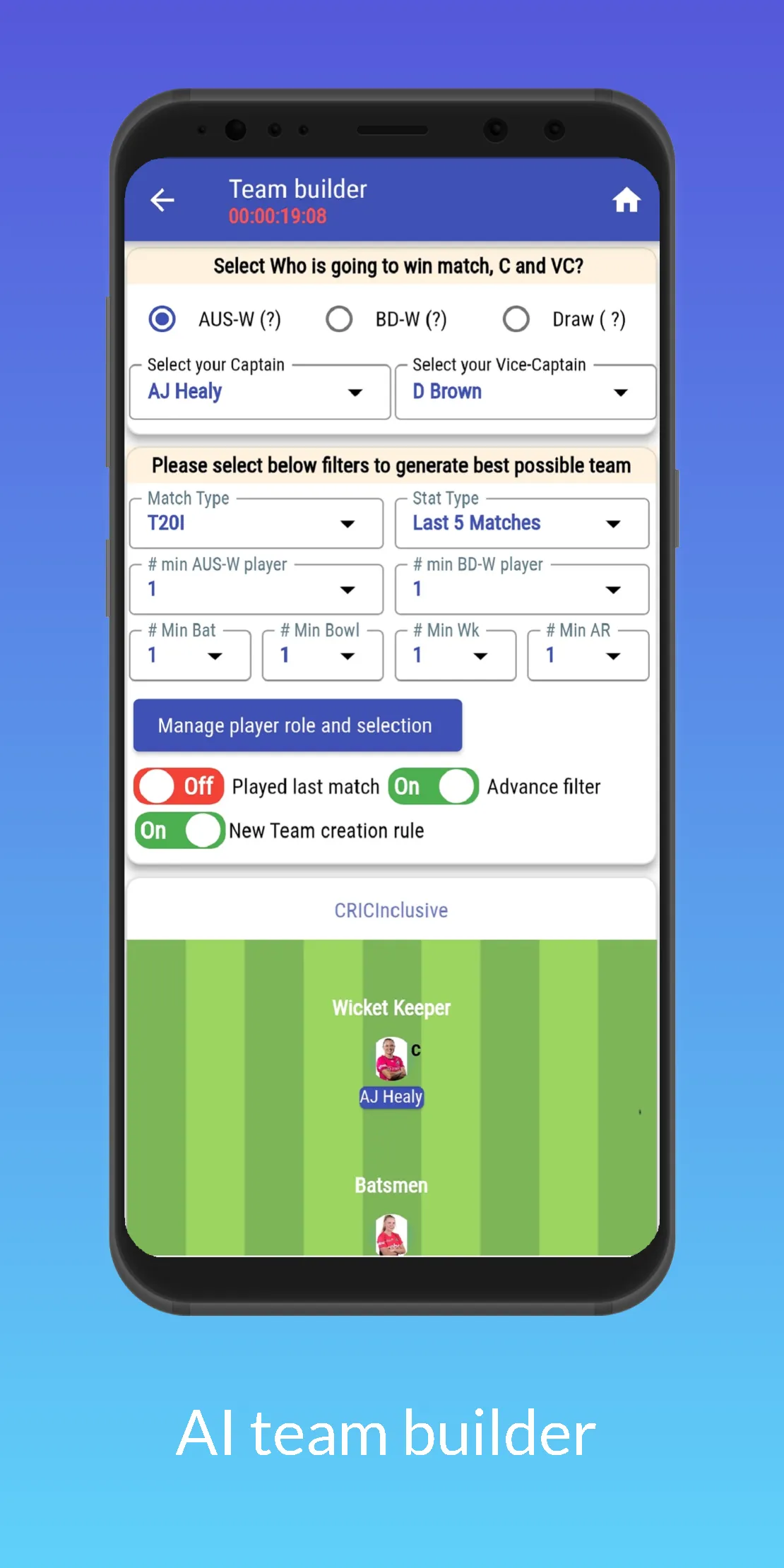 CricInclusive: Fantasy teams | Indus Appstore | Screenshot