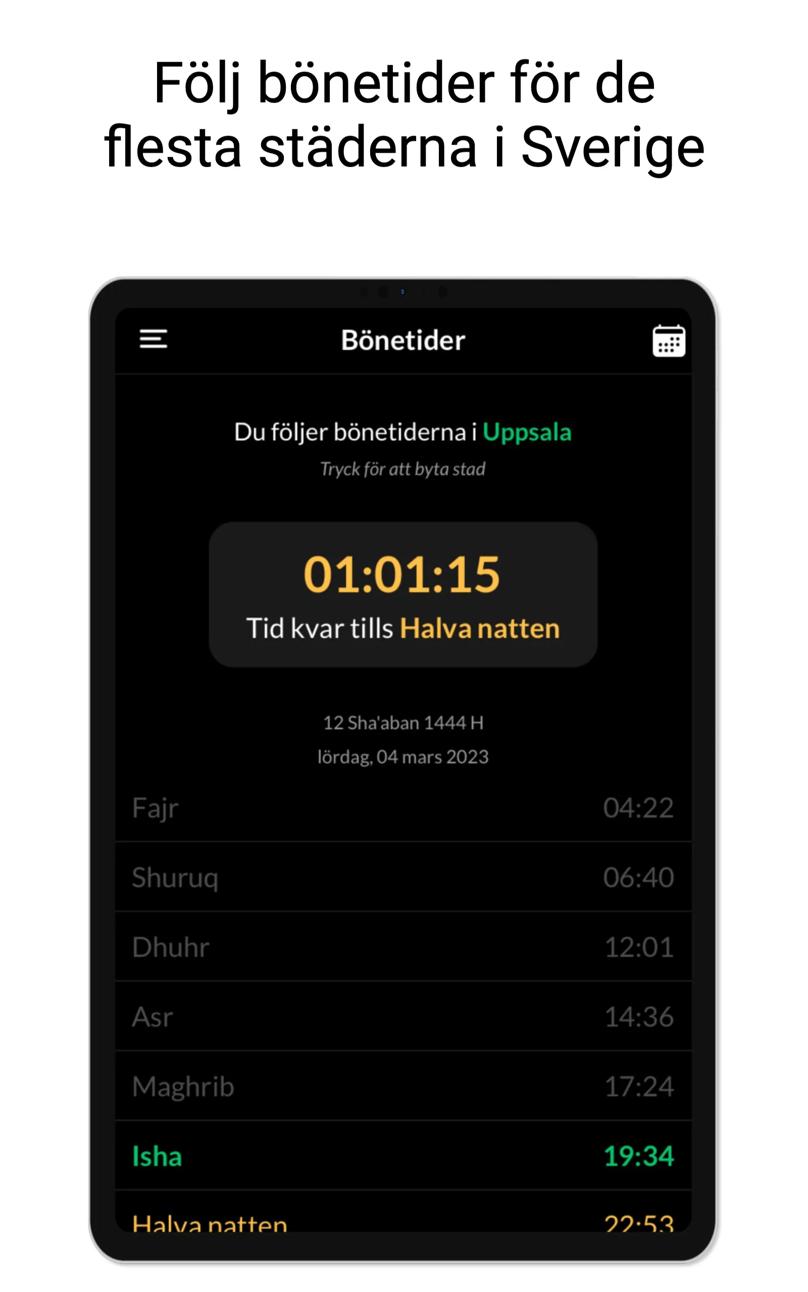 Muslimappen - Bönetider, Qibla | Indus Appstore | Screenshot