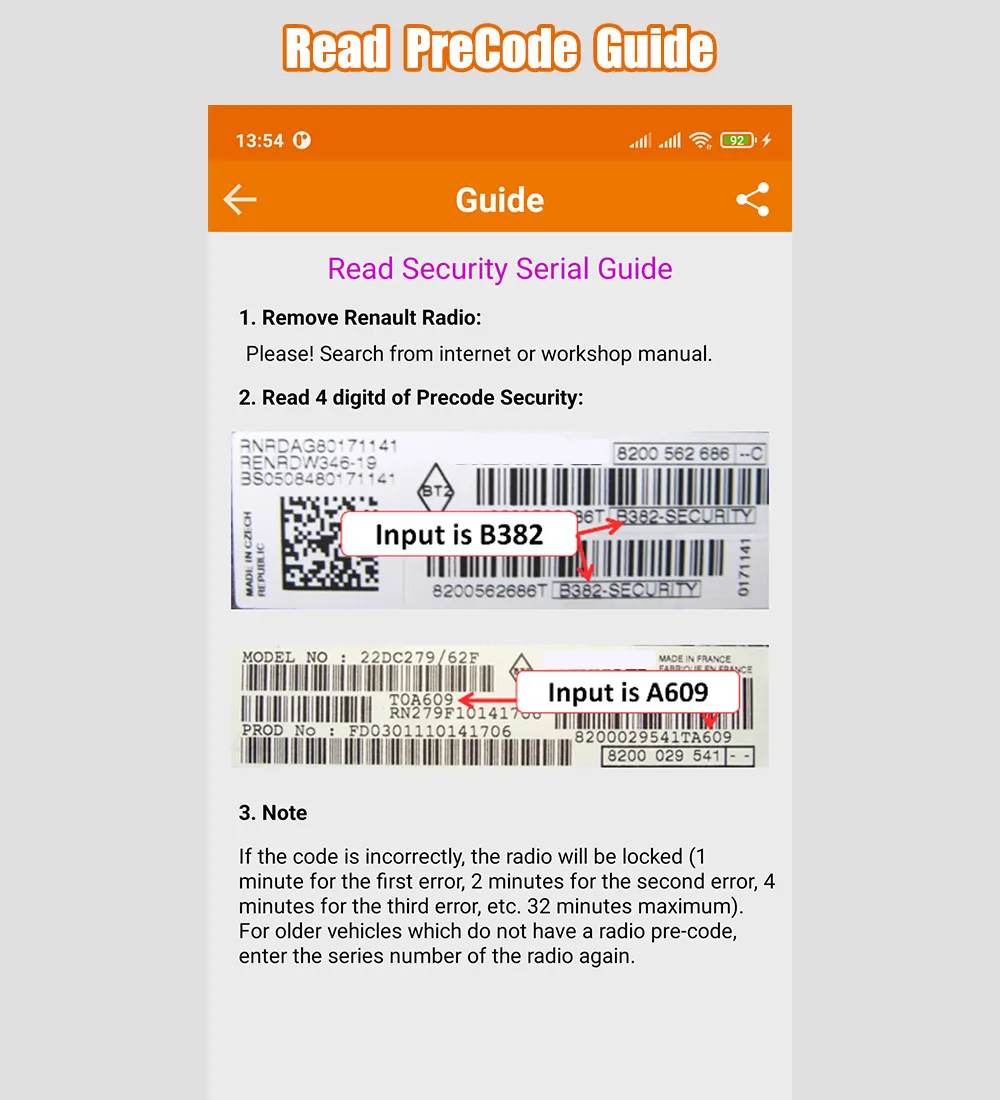 Radio Precode Calculator For R | Indus Appstore | Screenshot