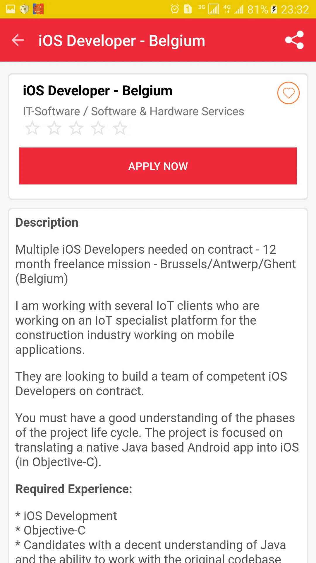 Jobs in Belgium - Brussels | Indus Appstore | Screenshot